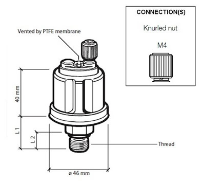 VDO Pressure sender 0-28 Bar